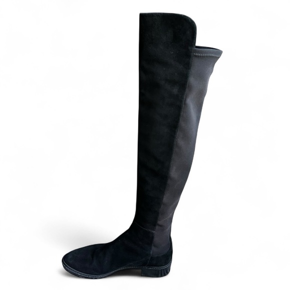 Stuart Weitzman Black Suede Nicsue Knee-High Boots 8 - Picture 1 of 12